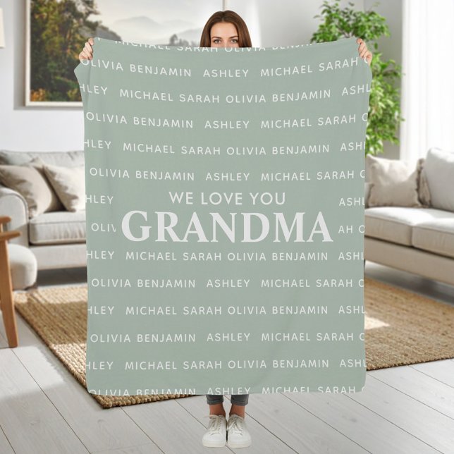 Wir Liebe Sie Oma Personalisiert Kids Namen Fleecedecke (Von Creator hochgeladen)
