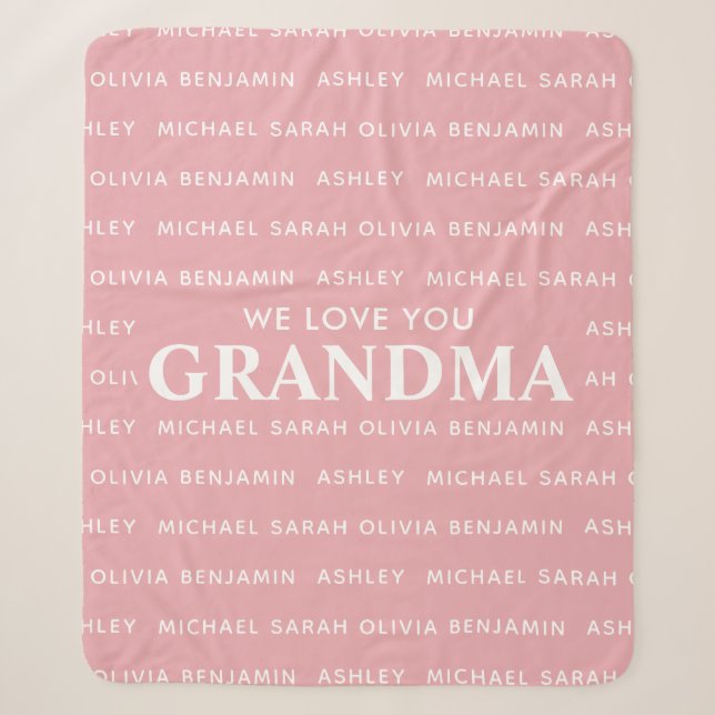 Wir Liebe Sie Oma Personalisiert Kids Namen Sherpadecke (Vorderseite)