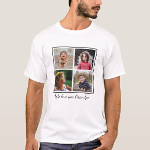 Wir Liebe Sie Opa 4 FotoCollage T-Shirt