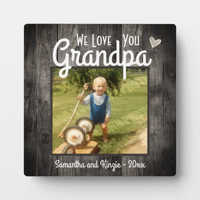 Wir Liebe Sie Opa Desk Foto Fotoplatte (Vorderseite)