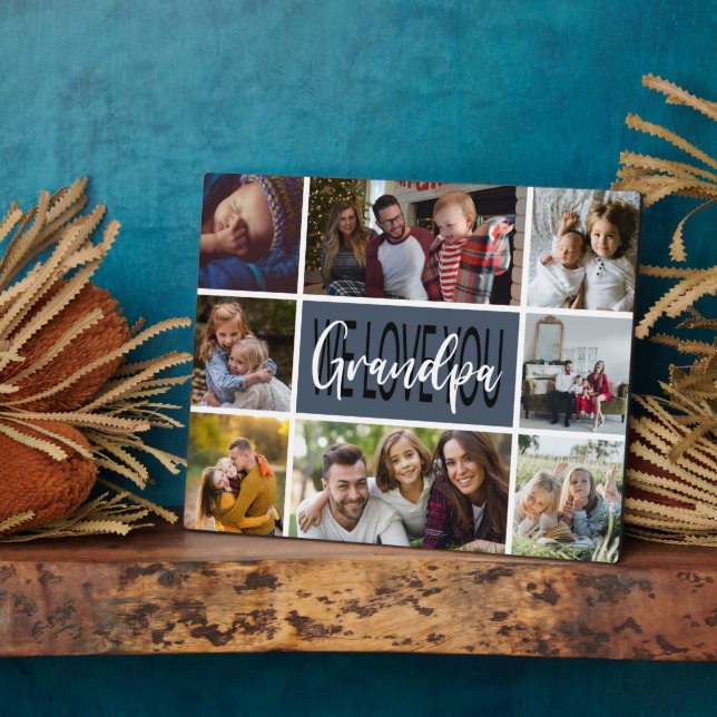 Wir Liebe Sie Opa FotoCollage Fotoplatte (Seite)