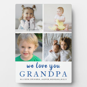 Wir Liebe Sie Opa  FotoCollage  White Blue Fotoplatte