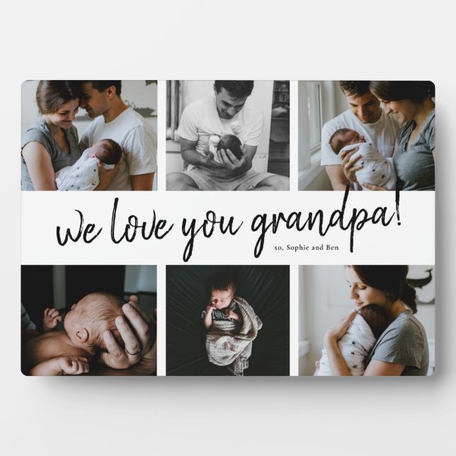 Wir Liebe Sie Opa Modern 6 Foto Vater's Fotoplatte (Vorderseite)