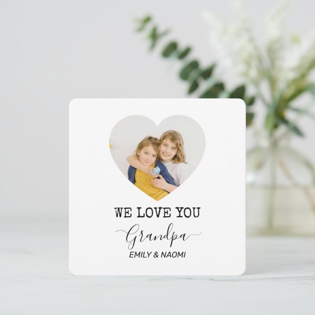 Wir Liebe Sie Opa | Personalisierte Fotokarte (Stehend Vorderseite)