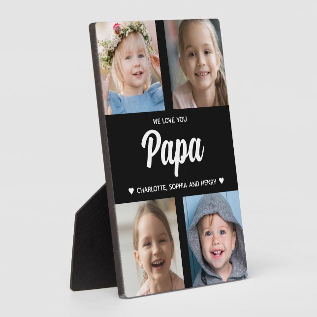 Wir Liebe Sie Papa Familie halten Foto Collage Fotoplatte (Seite)