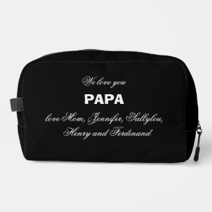 Wir Liebe Sie PAPA Kinder Namen elegant rustikal s Waschbeutel