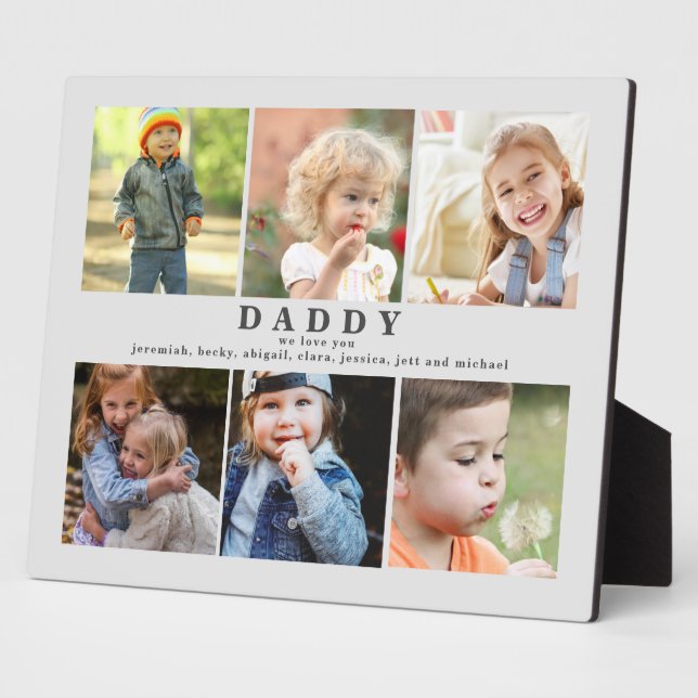 Wir Liebe Sie Papa Namen Foto Collage II Fotoplatte (Seite)