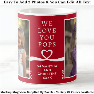 Wir Liebe Sie Pop 2 Foto Custom Red Modern P207 Kaffeetasse