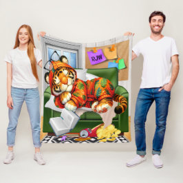 WIR LIEBE SIE TIGER FLEECEDECKE