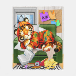 WIR LIEBE SIE TIGER FLEECEDECKE