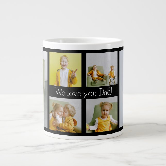 Wir Liebe Sie Vater 6 Foto Jumbo-Tasse (Vorderseite)