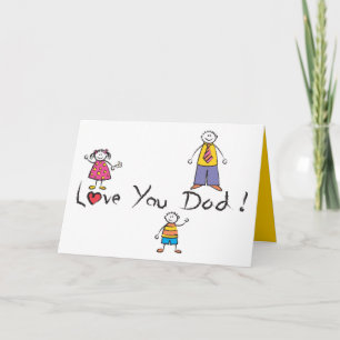 Wir Liebe Sie Vater Cartoon Familie glücklichen Va Karte