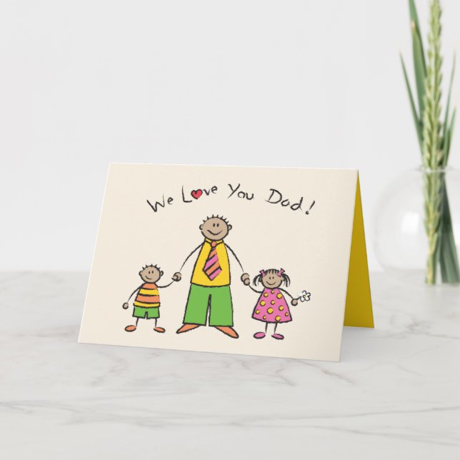 Wir Liebe Sie Vater Cartoon Familie glücklichen Va Karte (Vorderseite)