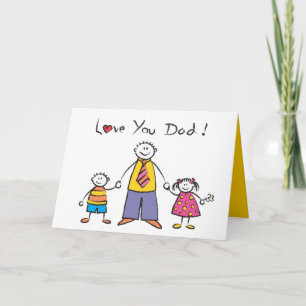 Wir Liebe Sie Vater Cartoon Familie glücklichen Va Karte