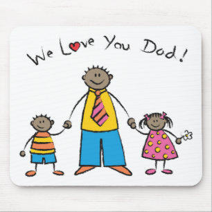 Wir Liebe Sie Vater Cartoon Familie glücklichen Va Mousepad