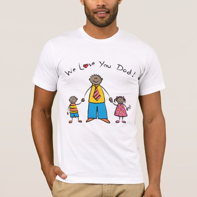 Wir Liebe Sie Vater Cartoon Familie glücklichen Va T-Shirt (Vorderseite)
