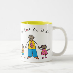 Wir Liebe Sie Vater Cartoon Familie glücklichen Va Zweifarbige Tasse