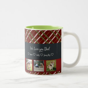 Wir Liebe Sie Vater, Custom 3 Foto Grid Zweifarbige Tasse