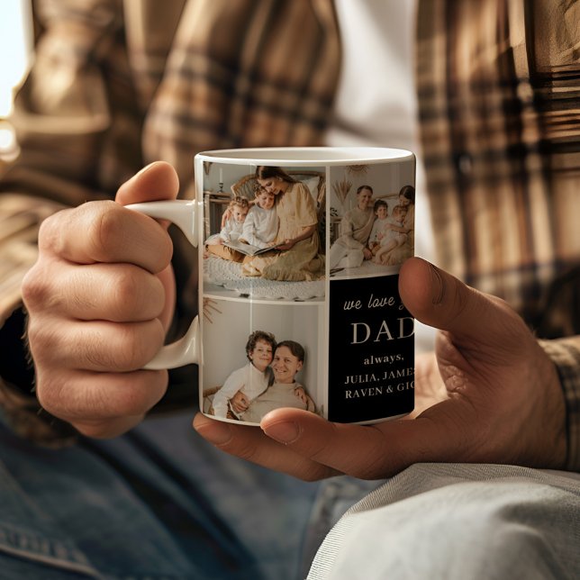 Wir Liebe Sie Vater Elegantes Modernes 9 Foto Kaffeetasse (Von Creator hochgeladen)