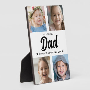Wir Liebe Sie Vater Familie halten Foto Collage Fotoplatte