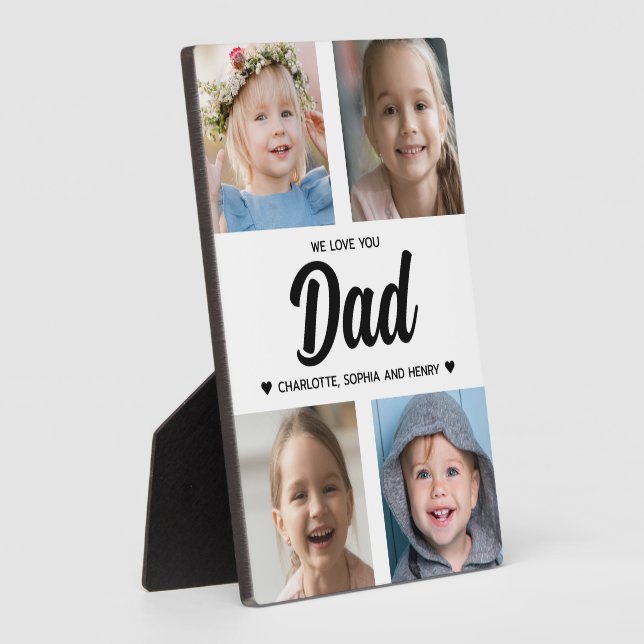 Wir Liebe Sie Vater Familie halten Foto Collage Fotoplatte (Seite)