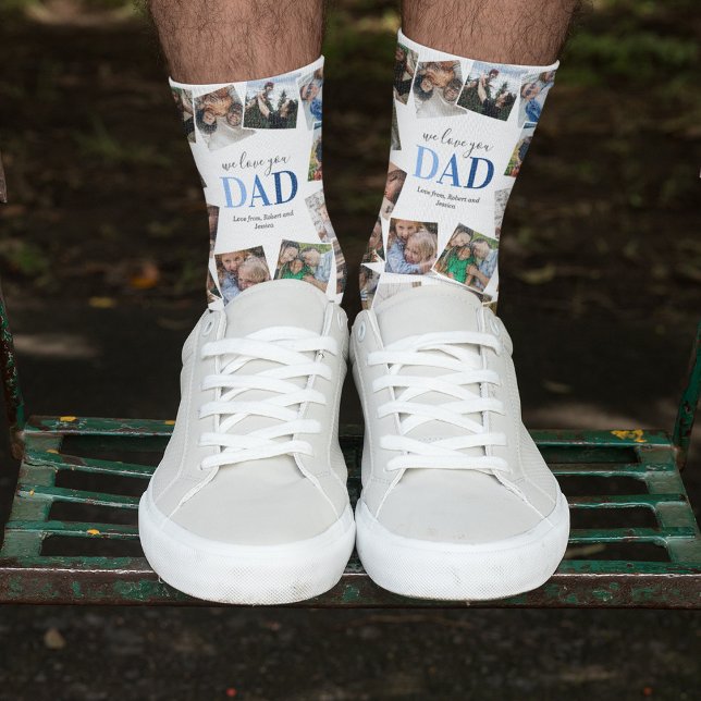 Wir Liebe Sie Vater Foto Collage Socks Socken (Von Creator hochgeladen)