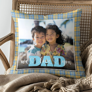 Wir Liebe Sie Vater Gelb Blau Kariertes kundenspez Kissen