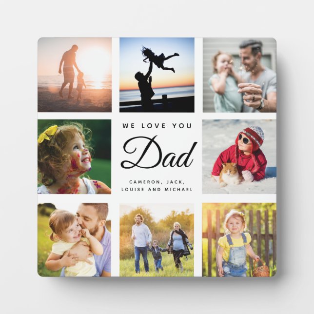 Wir Liebe Sie Vater | Modernes Foto der Familie In Fotoplatte (Vorderseite)