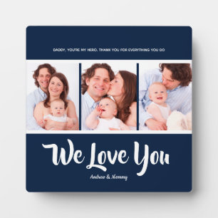 Wir Liebe Sie Vater, Personalisiert 3 Foto Collage Fotoplatte