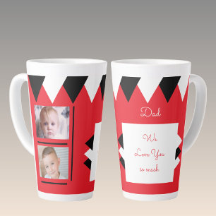 Wir Liebe Sie Vater rot und schwarz mit Fotos Milchtasse