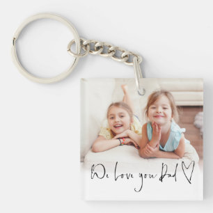 Wir Liebe Sie Vater Skriptname Foto Overlay Schlüsselanhänger