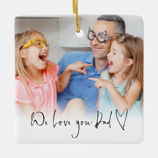 Wir Liebe Sie Vater Skriptname Informelles Foto Ov Keramikornament (Vorderseite)