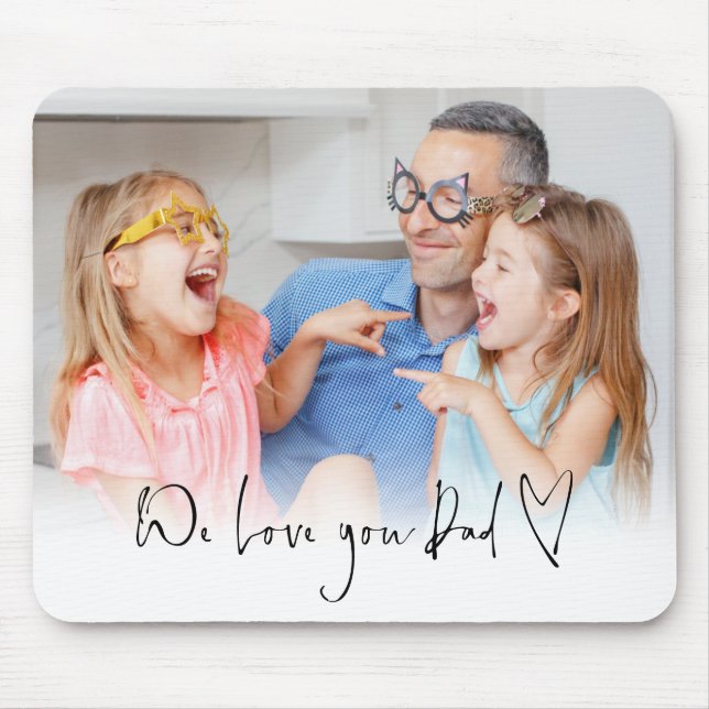 Wir Liebe Sie Vater Skriptname Informelles Foto Ov Mousepad (Vorne)