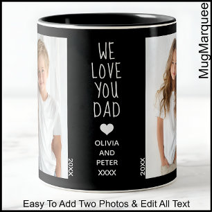 Wir Liebe Sie Vater, zwei Fotos benutzerdefinierte Zweifarbige Tasse