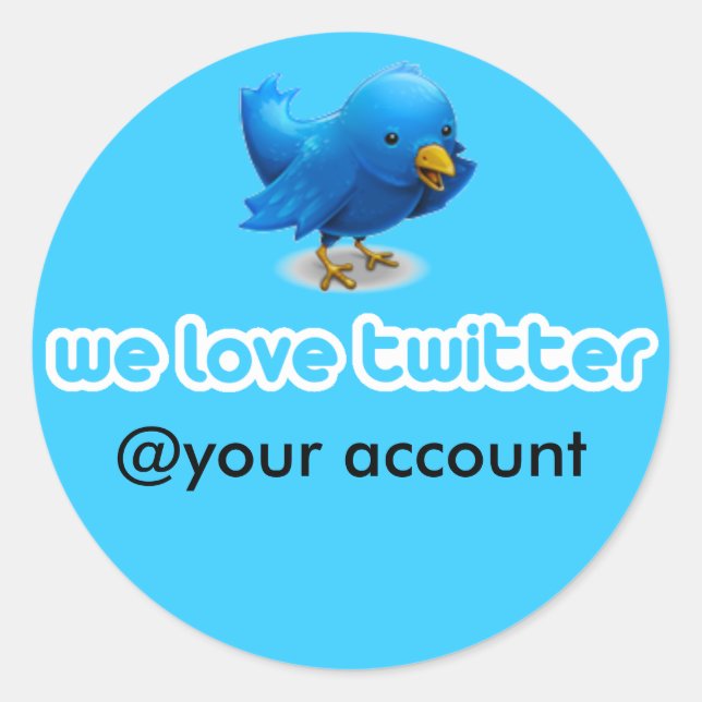 wir Liebe Twitter Runder Aufkleber (Vorderseite)