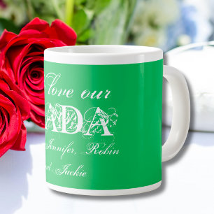 "Wir Liebe unser Dada" Niedlich Personalisiert grü Jumbo-Tasse