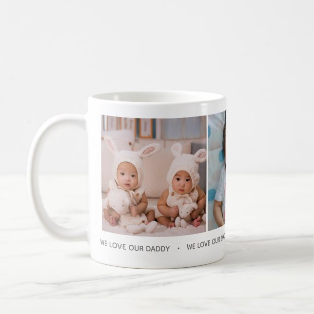 Wir Liebe unsere Daddy Foto Collage Tasse (Links)