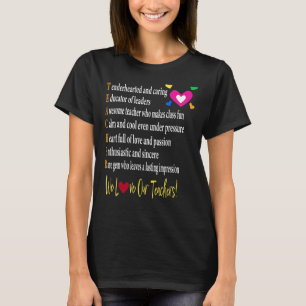 Wir Liebe Unsere Lehrer schätzen Jugendfrauen T-Shirt