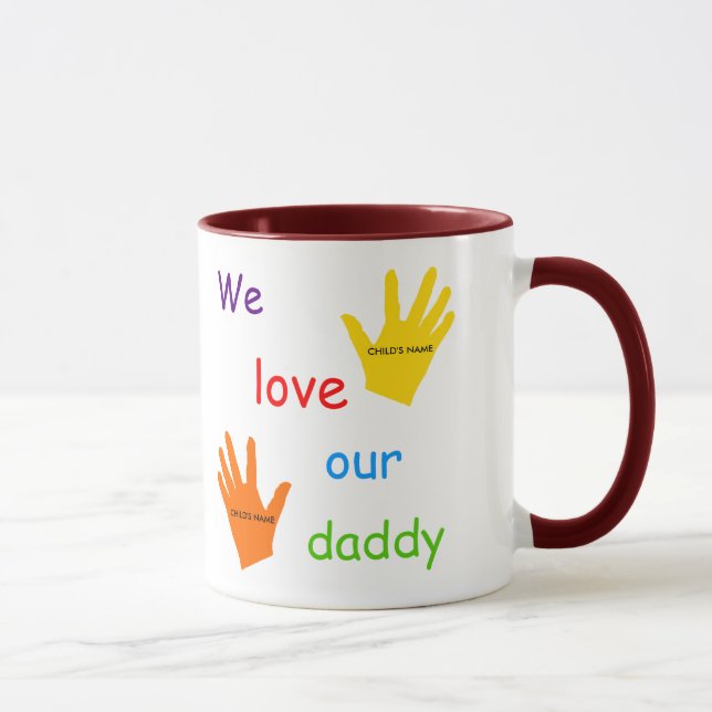 Wir Liebe unsere Tasse 2-Image des Vati-(2 Kinder) (Rechts)