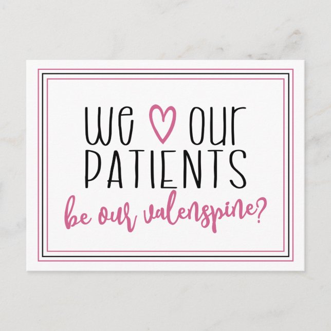 Wir Liebe unserer Patienten, chiropraktisch Postkarte (Vorderseite)
