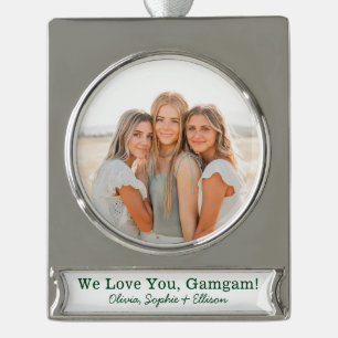Wir Liebe You Gamgam Foto Banner-Ornament Silber