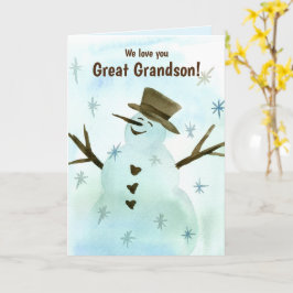 Wir Liebe You Great Grandson Weihnachtsschneemann Karte