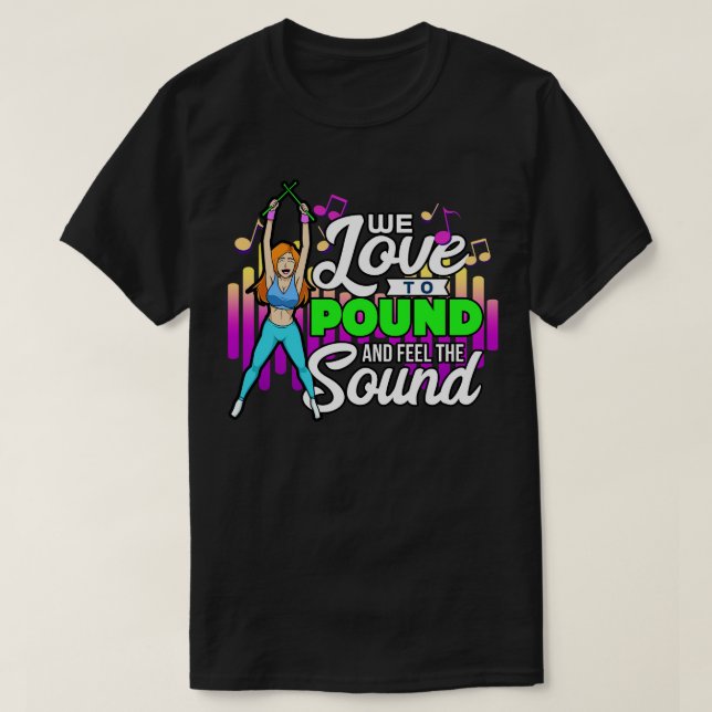 Wir Liebe zu Pfund Fitness Workout T-Shirt (Design vorne)