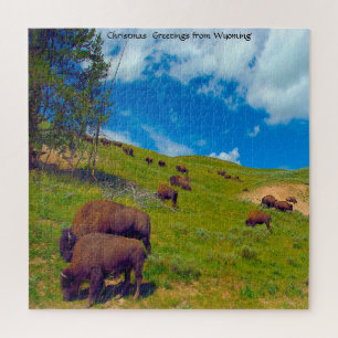Wir lieben Bison Wyoming. Puzzle