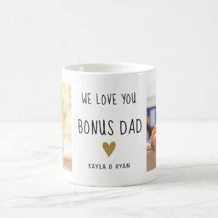 Wir lieben dich Bonus-Papa 2 Foto-Collage Stiefvat Kaffeetasse