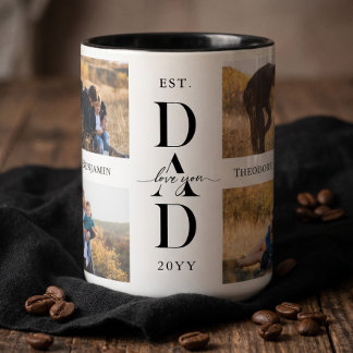 Wir lieben dich, Dad Established Father Fotocollag Zweifarbige Tasse