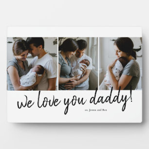 Wir lieben dich Daddy Modern 3 Foto Vatertag Fotoplatte