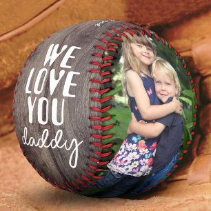 Wir lieben dich Daddy Rustikales Holz 2 Foto Colla Baseball
