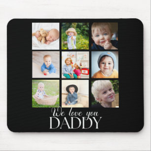 Wir lieben dich Daddy Schönes Collage 9 Fotos  Mousepad