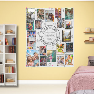 Wir lieben dich Doodle 20 Foto-Collage-Andenken Fleecedecke